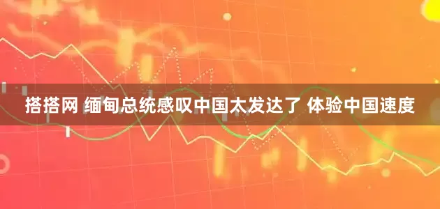 搭搭网 缅甸总统感叹中国太发达了 体验中国速度
